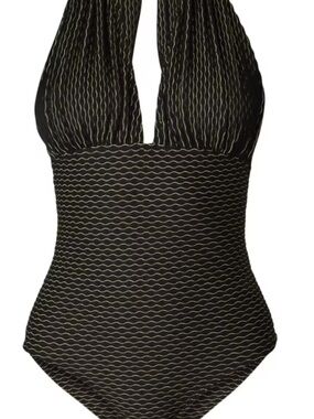 NWT Shoshanna Swimsuit with Gold Wave Accents